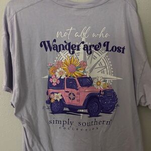 Simply Southern Lavender Tee with Jeep and Floral Design